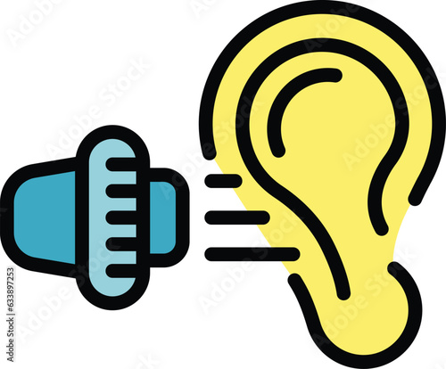 Hear key opinion icon outline vector. Social media. Network strategy color flat
