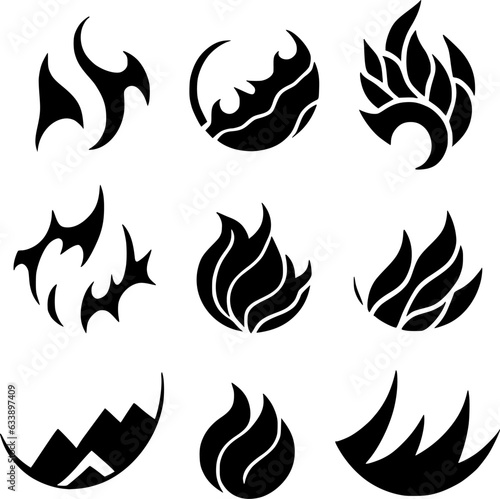 vector illustration of set fire icon