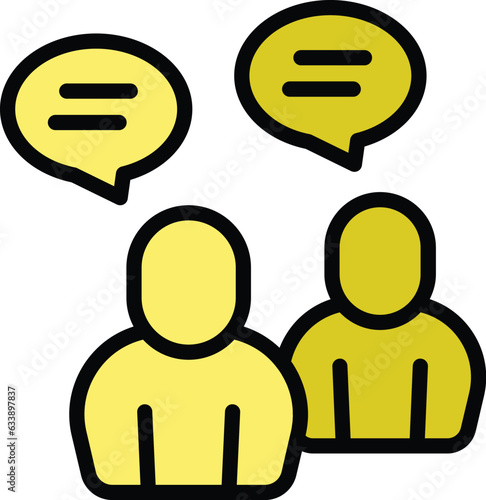 Opinion leader icon outline vector. Social kol. Network media color flat