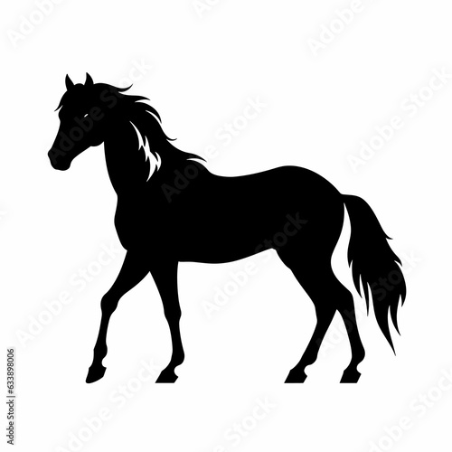 Fototapeta Naklejka Na Ścianę i Meble -  Black silhouette horse vector illustration isolated on white background