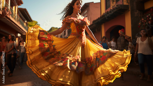 Latin american, mexican folklore, traditional, regional dancer. photo