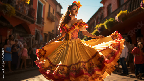 Latin american, mexican folklore, traditional, regional dancer.