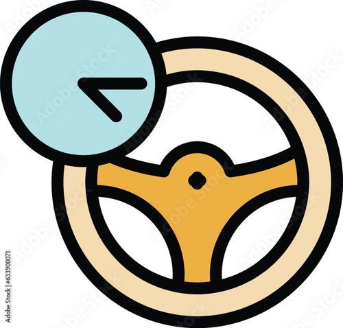 Car parking time icon outline vector. Park place. Space zone color flat