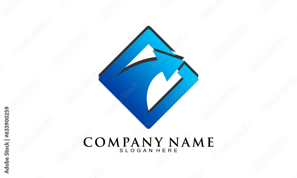Arrow and square symbol logo vector Arrow and square symbol logo vector