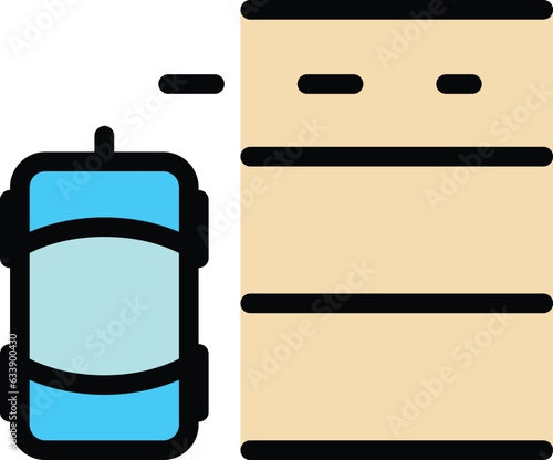 Car parking zone icon outline vector. Park garage. Space vehicle color flat