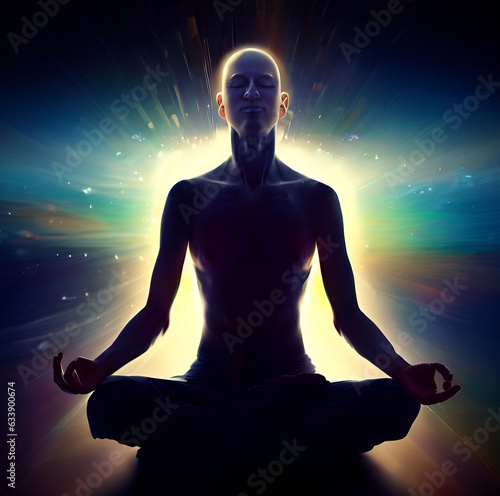 meditating person generative ai photo