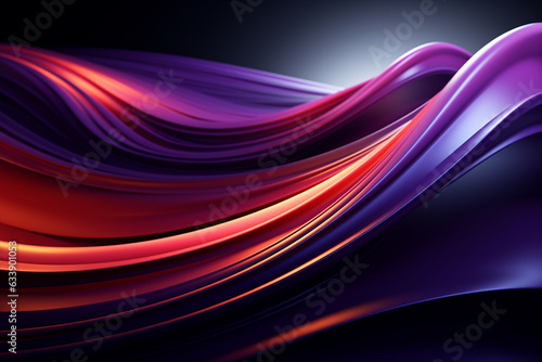 Abstract flowing elements with neon led illumination