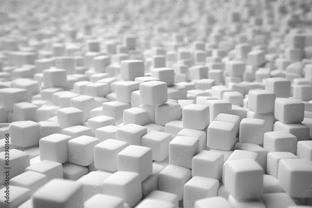 Random shifted white cube boxes block background Random shifted white cube boxes block background