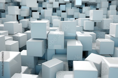 Random shifted white cube boxes block background