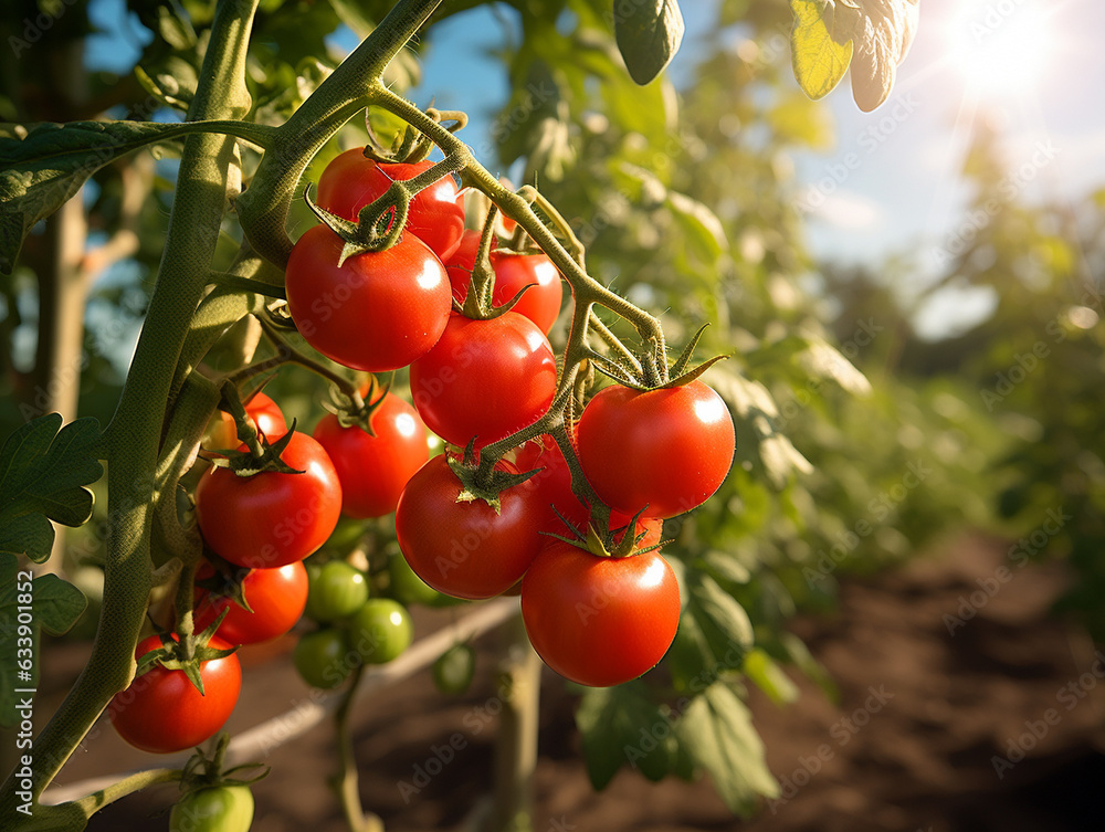 A Close Up of Tomatoes Growing on a Farm