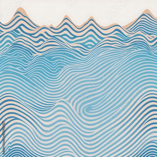 blue waves background Generative Ai 