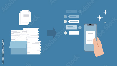 大量の書類をデジタル化してAIチャットで活用DX