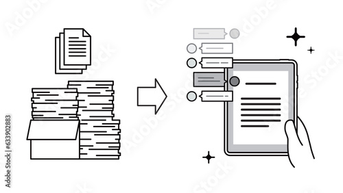 大量の書類をデジタル化してAIチャットで活用DX