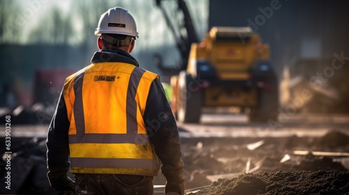 builder working on a construction site, generative ai