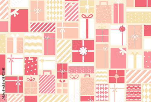 背景パターン_プレゼントボックス_バレンタインデー