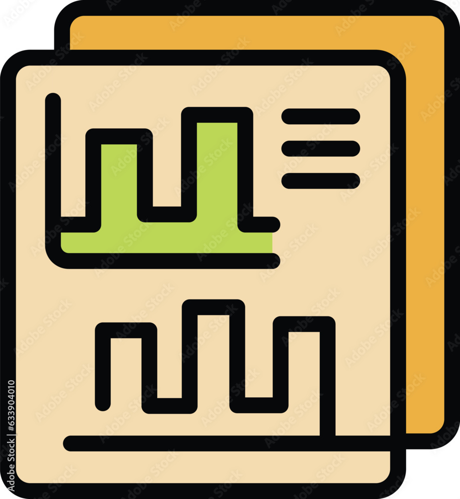 Technology data icon outline vector. Graph chart. Market report color flat Technology data icon outline vector. Graph chart. Market report color flat