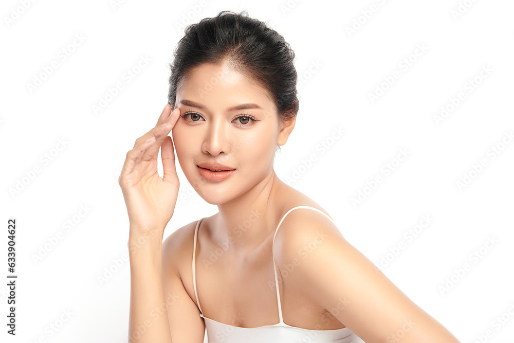 Beautiful young asian woman with clean fresh skin on white background, Face care, Facial treatment, Cosmetology, beauty and spa, Asian women portrait. Beautiful young asian woman with clean fresh skin on white background, Face care, Facial treatment, Cosmetology, beauty and spa, Asian women portrait.