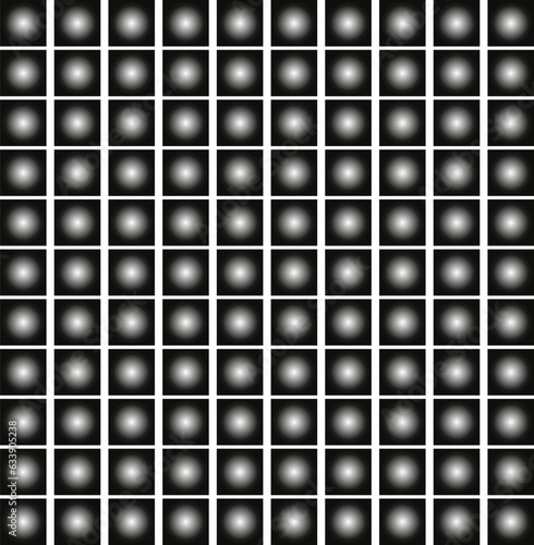 Rows of gradients mimic steel balls or bearings inside cubes.