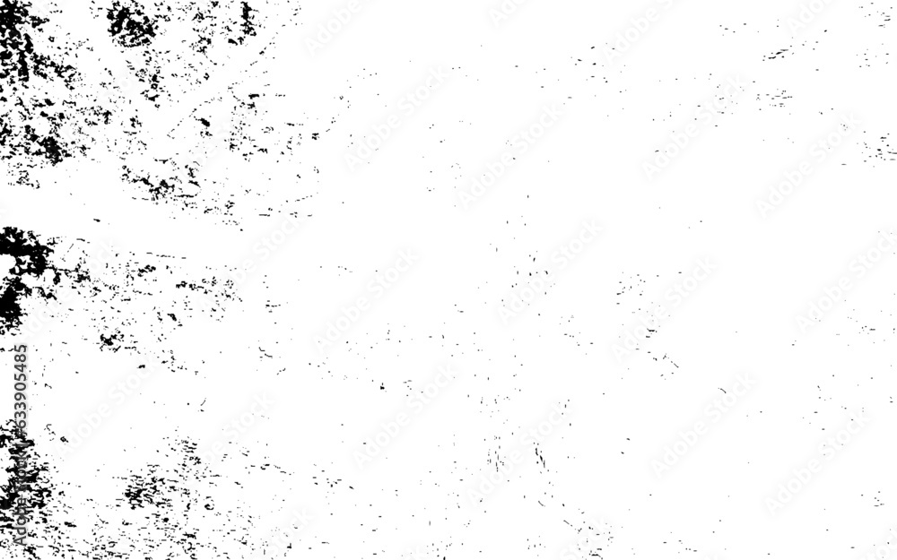 Grunge Black And White Urban Vector Texture Template. Dark Messy Dust Overlay Distress Background. Easy To Create Abstract Dotted, Scratched, Vintage Effect With Noise And Grain