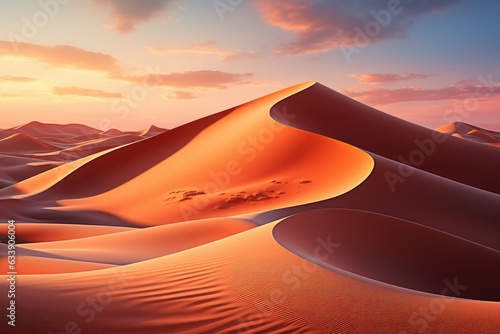 Dunes Beyond Horizon  Captivating Images of Expansive Desert Landscapes  Celebrating the Towering Sand Dunes and the Enigmatic Solitude of Arid Regions Generative AI