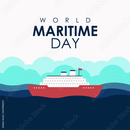 world maritime day post template vector