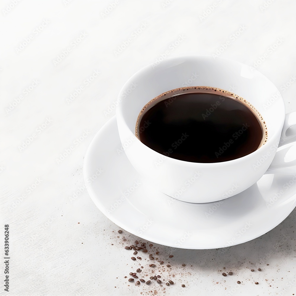 cup of coffee on the table isolated on white generative Ai cup of coffee on the table isolated on white generative Ai