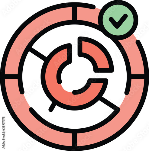 Business labyrint icon outline vector. Company finance. People market color flat