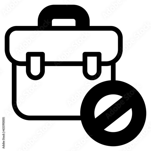  Business, Cancel, Crisis, Economy, Recession, Startup, bag Icon, Solid style icon vector illustration, Suitable for website, mobile app, print, presentation, infographic and any other project.