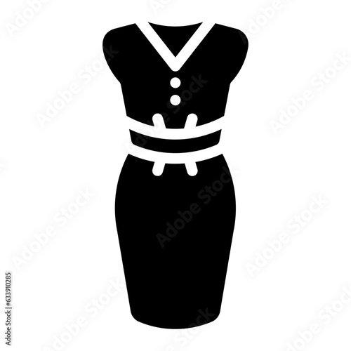 pencil dress Solid icon