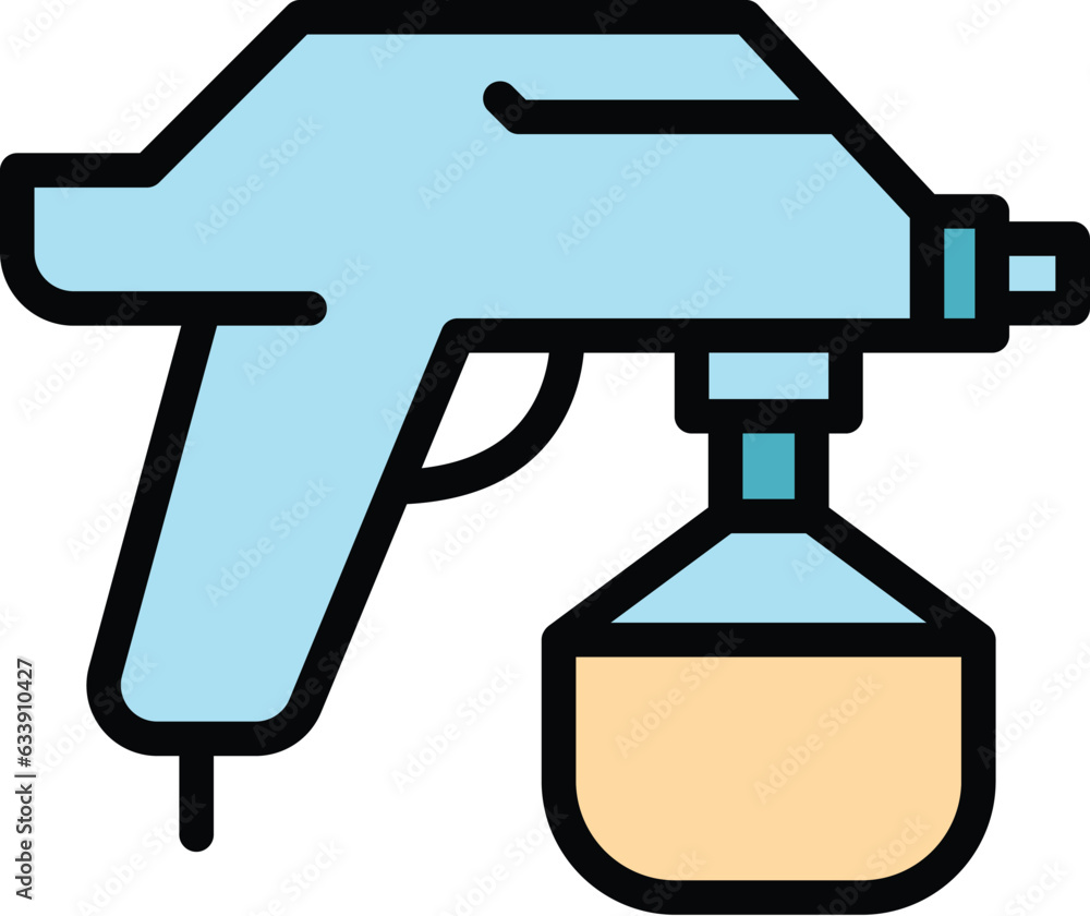Clean paint gun icon outline vector. Air sprayer. Car auto body color flat Clean paint gun icon outline vector. Air sprayer. Car auto body color flat