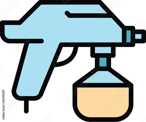 Clean paint gun icon outline vector. Air sprayer. Car auto body color flat