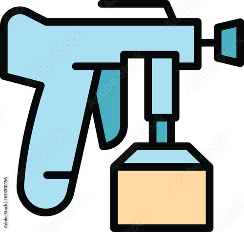 Pistol painter icon outline vector. Car auto. Paint gun color flat