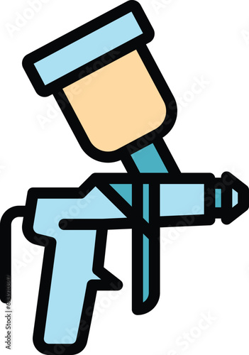Gas sprayer icon outline vector. Spray paint. Air car body color flat