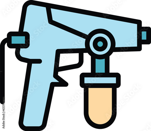 Hairspray icon outline vector. Sprayer gun. Painter air auto color flat