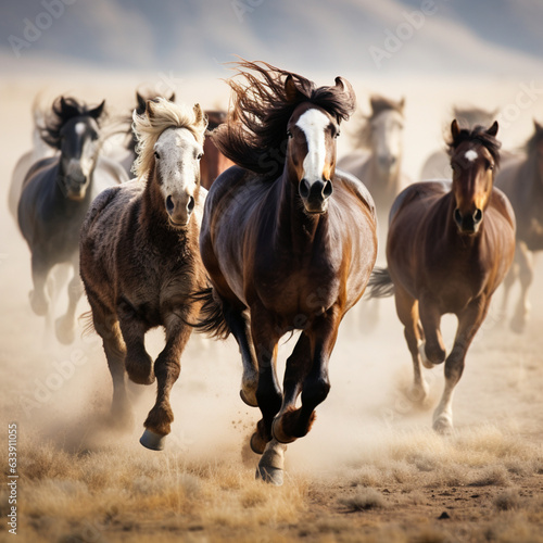 two horses running