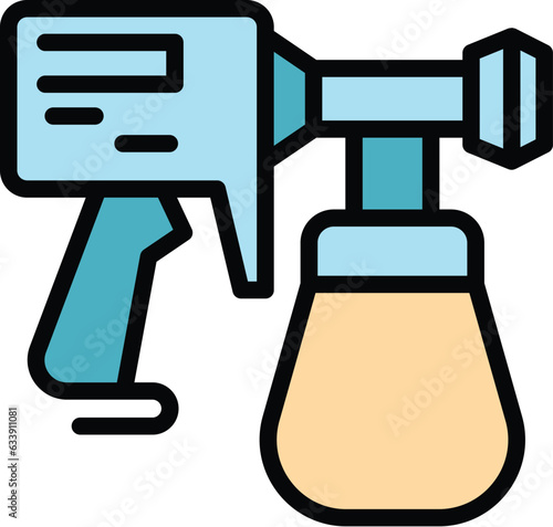 Paintbrush sprayer icon outline vector. Paint gun. Painter auto body color flat