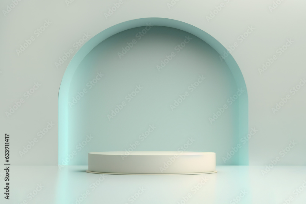 cyan minimalist podium background for product display cyan minimalist podium background for product display