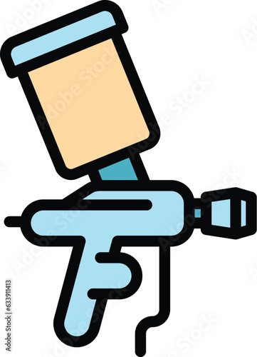 Aerosol gun icon outline vector. Air paint. Sprayer paint color flat