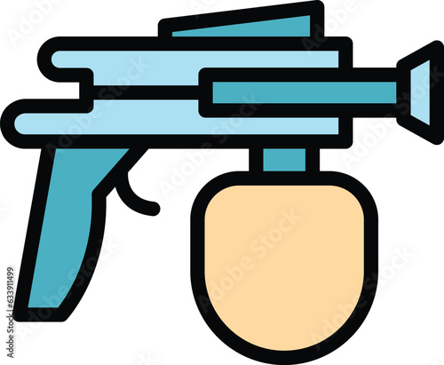 Repair sprayer icon outline vector. Auto car. Paint gun color flat