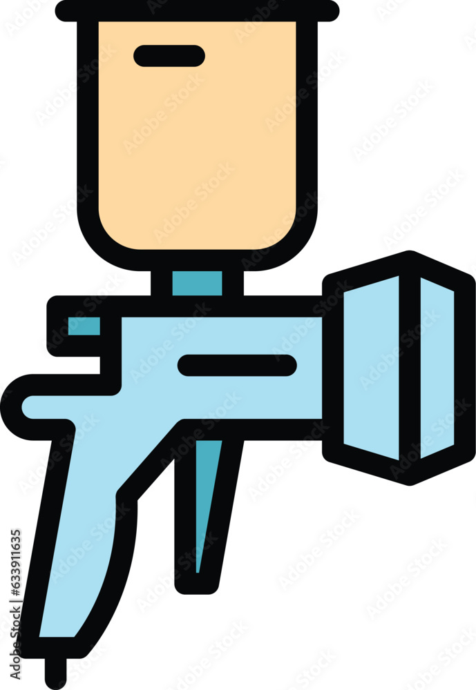 Body sprayer icon outline vector. Painter car. Auto repair color flat Body sprayer icon outline vector. Painter car. Auto repair color flat