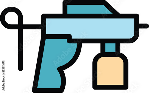 Auto gun icon outline vector. Sprayer paint. Aur can color flat