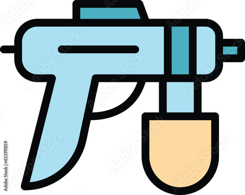 Air spray gun icon outline vector. Car auto. Body repair color flat