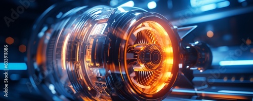 Electric engine, eco transport concept. AI generated image. 