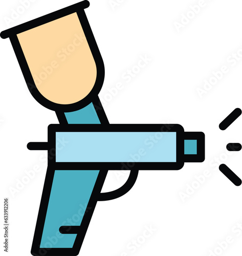 Paint sprayer icon outline vector. Spray gun. Painter car color flat