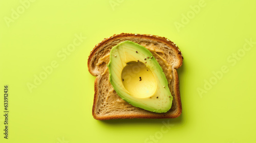 Avocado Toast on a Lime Green Background photo