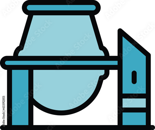 Industrial mixer icon outline vector. Cement truck. Mix tool color flat