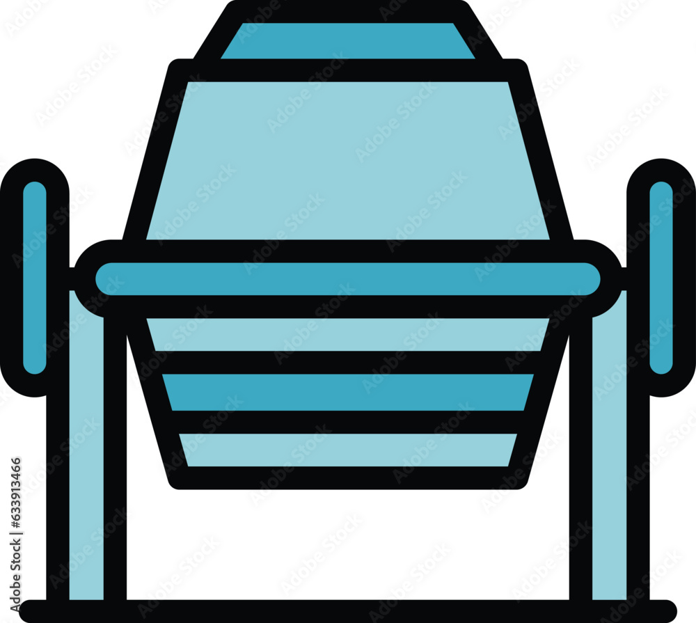 Mixer tool icon outline vector. Concrete cement. Machine mix color flat Mixer tool icon outline vector. Concrete cement. Machine mix color flat