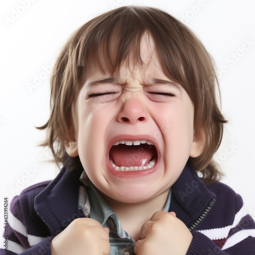 Cute little child crying, g...