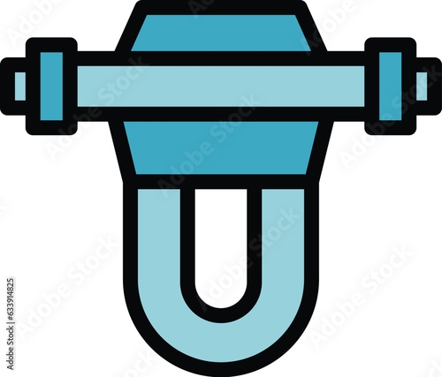 Osmosis desalination icon outline vector. Water filter. System filtration color flat