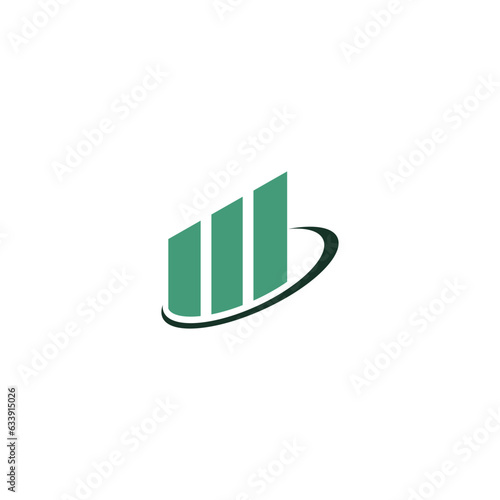 bar chart with up arrow concept, logo template graphics, bar graph icon vector